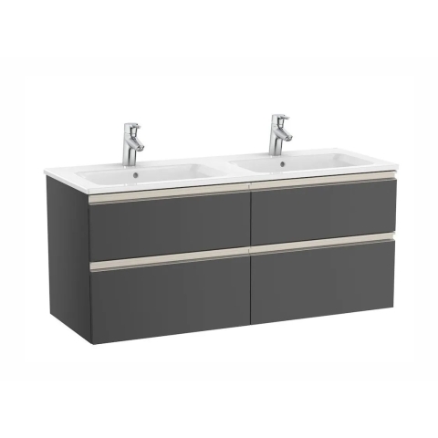 Roca The Gap 一體式面盆+四抽屜面盆櫃套裝 (炭灰色) (3279A0 + 857397153x2)